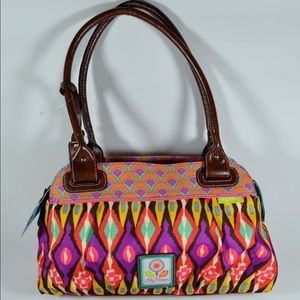 Lily Bloom Vibrant Print Satchel Purse